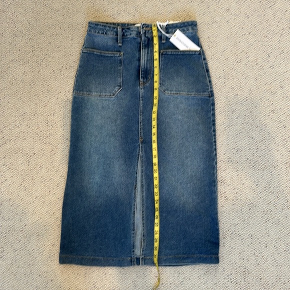NWT Just Black Women’s Denim Maxi Skirt with front slit - Picture 4 of 6